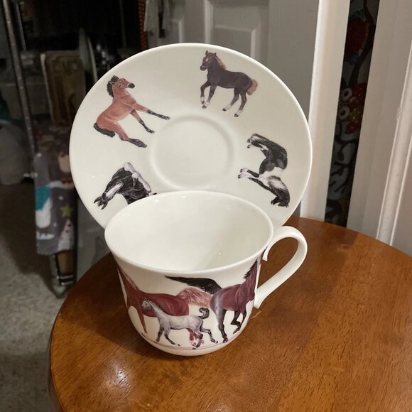 Roy Kirkham "My Horse" Breakfast Teacup & Saucer Set - Picture 1 of 10
